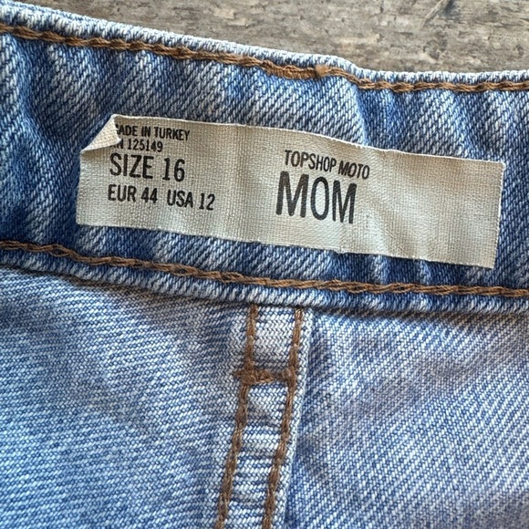 Topshop Moto Mom Denim Shorts - Size US 12 - Picture 4 of 6